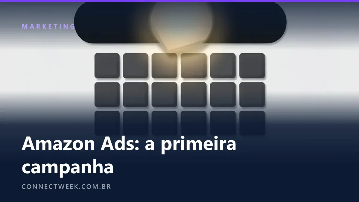 Barra de busca sobre grade de produtos com uma caixa erguida ao topo