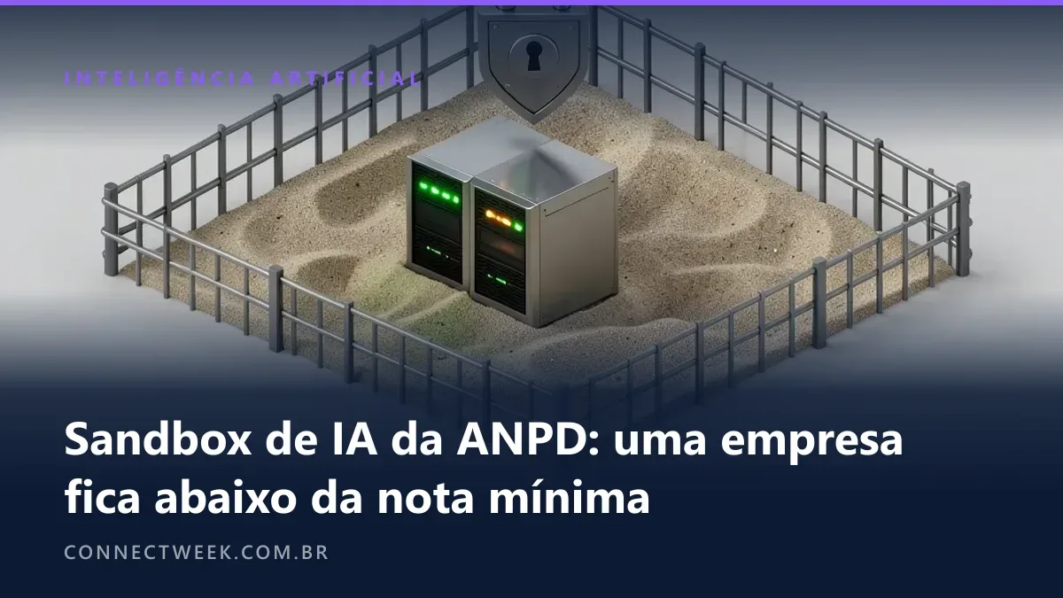 Três servidores dentro de uma caixa de areia cercada, dois verdes e um em alerta