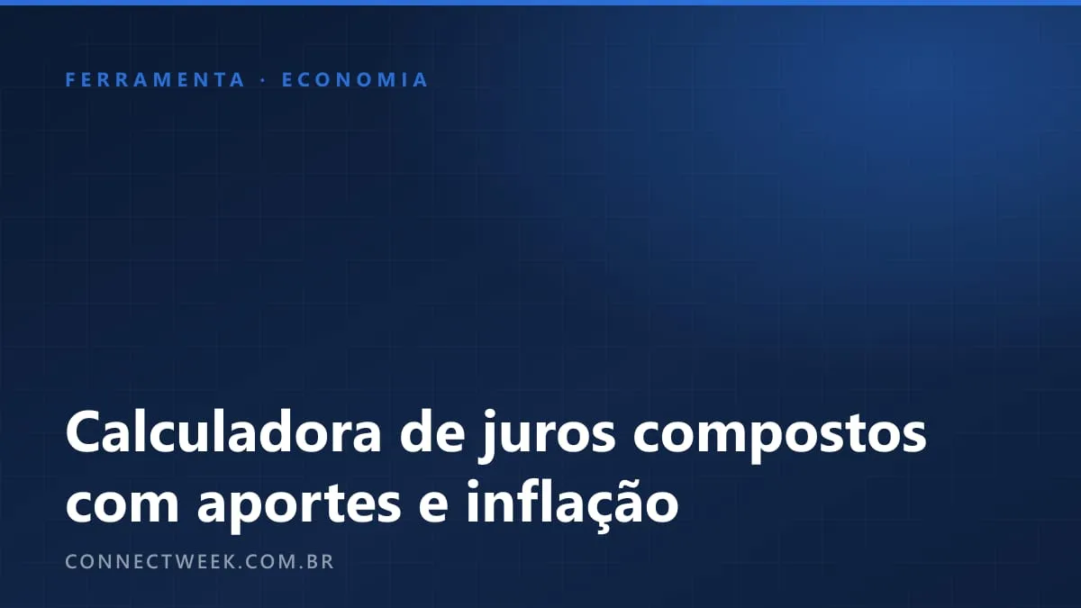 Calculadora de juros compostos 2026 com aportes e inflação