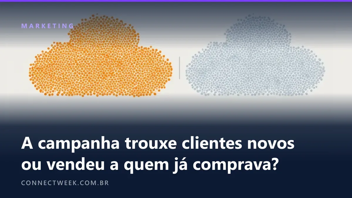 Pintura pontilhista com duas nuvens de pontos separadas, uma laranja viva e outra azul-acinzentada desbotada