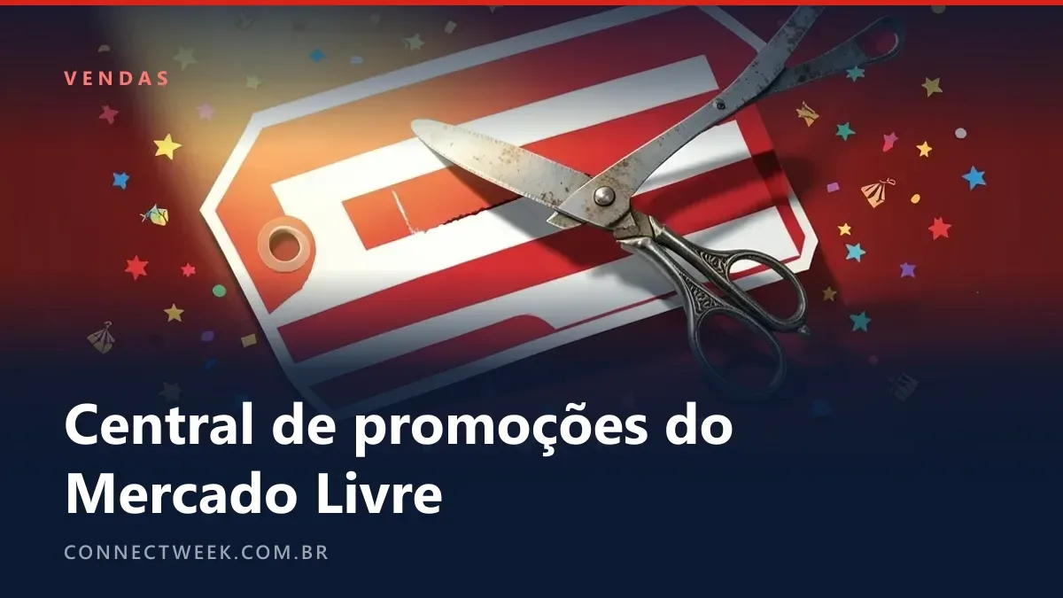Etiqueta de preço sob refletor com tesoura cortando um pedaço