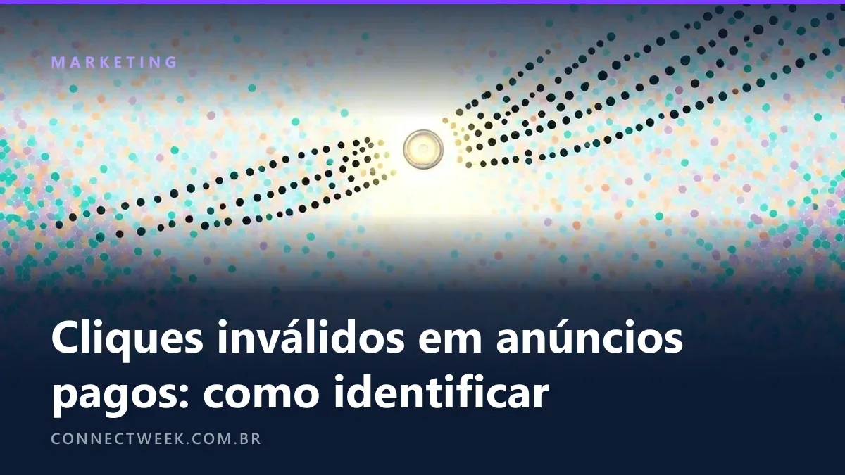 Pintura pontilhista com milhares de pontos claros e alguns pontos escuros agrupados seguindo para um botão luminoso