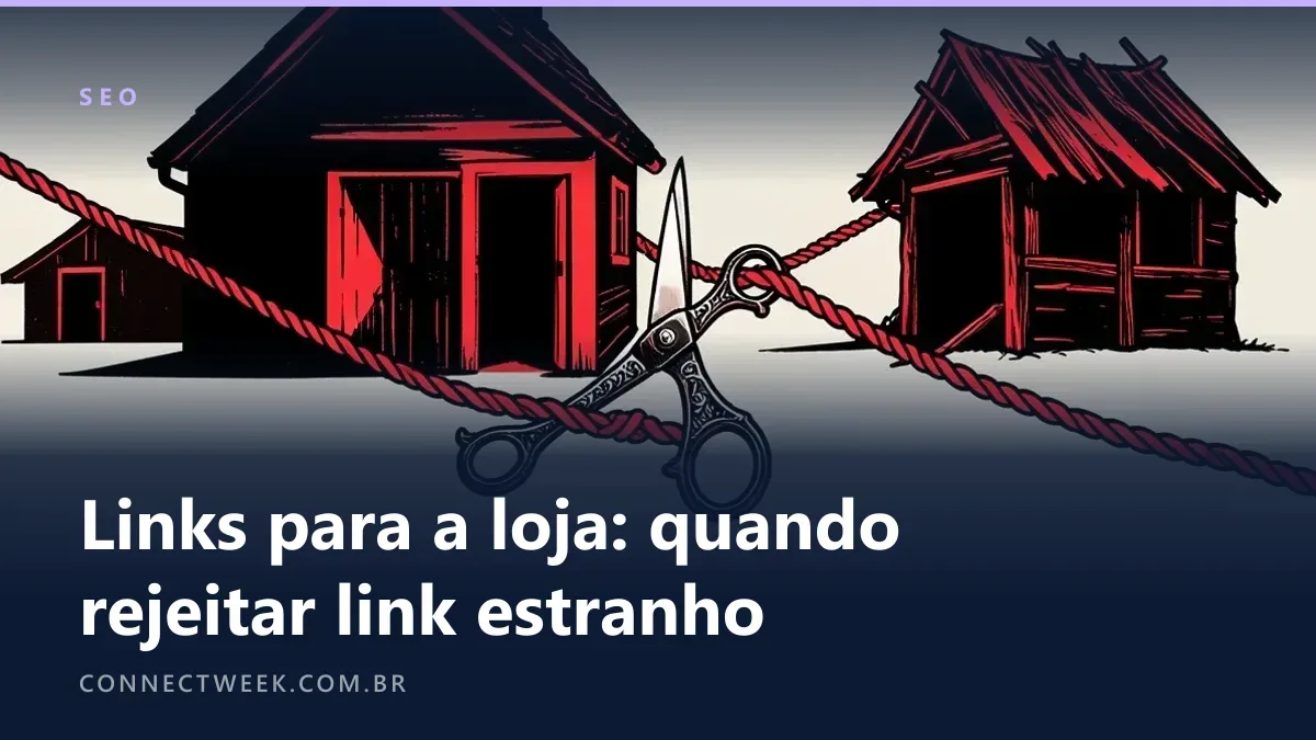 Loja ligada por cordas a outras casas e uma tesoura cortando a corda de um barraco torto