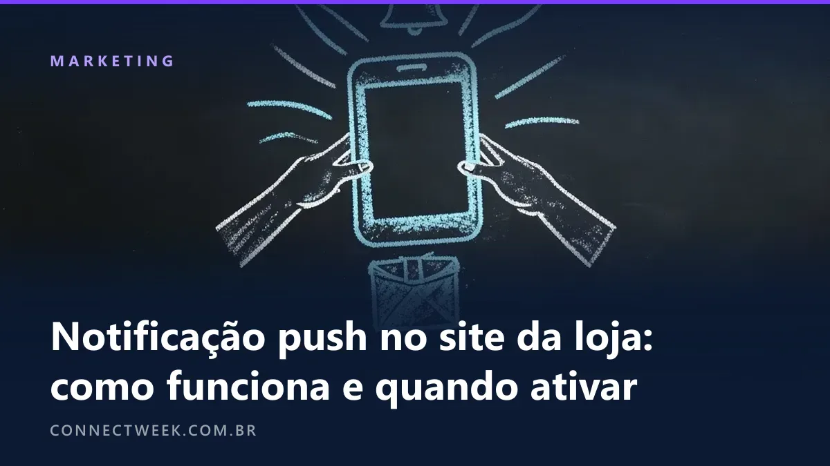 Desenho a giz numa lousa escura: um celular com um sino e linhas de ondas, e uma pequena caixa abaixo