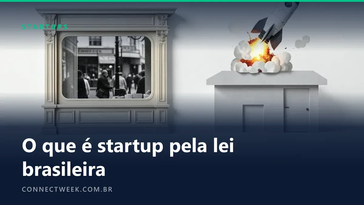 Colagem de uma loja tradicional ao lado de um prédio com foguete saindo do telhado