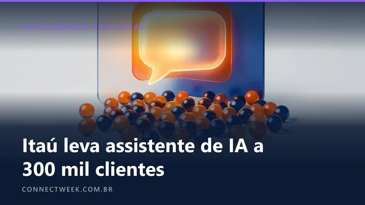 Balão de conversa luminoso saindo de um cartão de banco sobre fichas de vidro