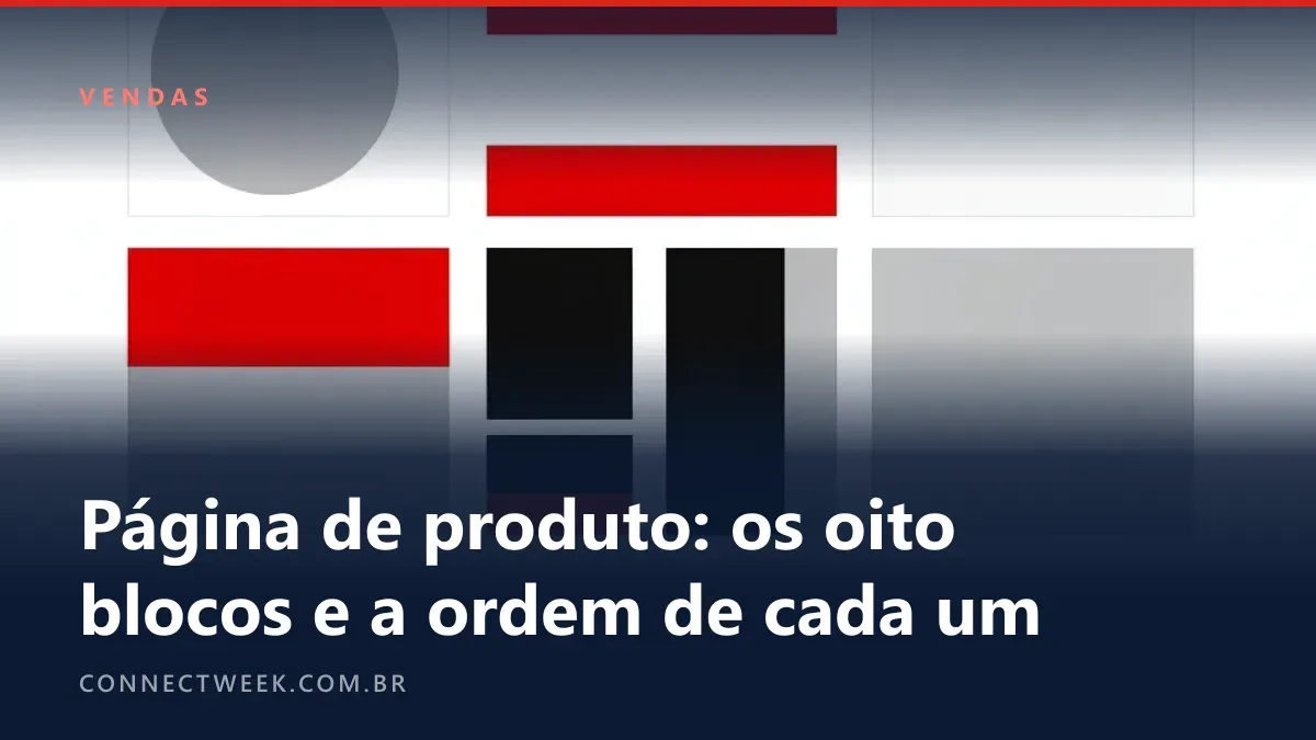 Cartaz em estilo suíço com oito retângulos planos de tamanhos diferentes organizados numa grade modular em vermelho, preto e cinza-claro sobre fundo branco