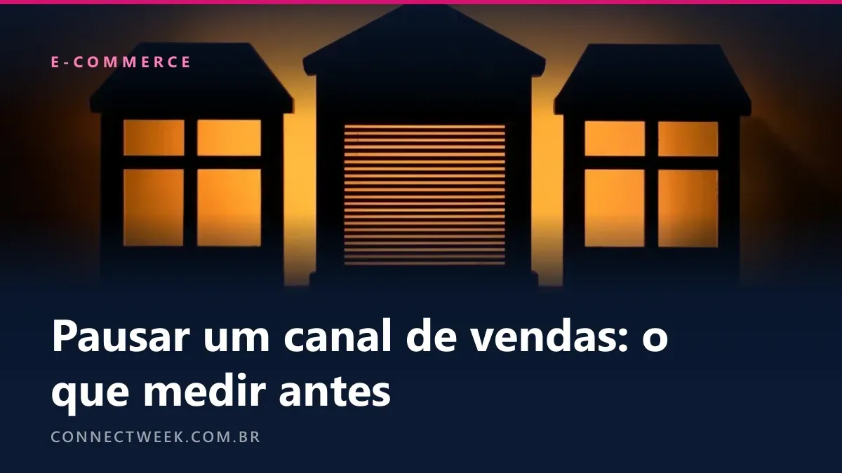 Teatro de sombras com as silhuetas de três lojas em fila, a do meio com a porta de enrolar pela metade