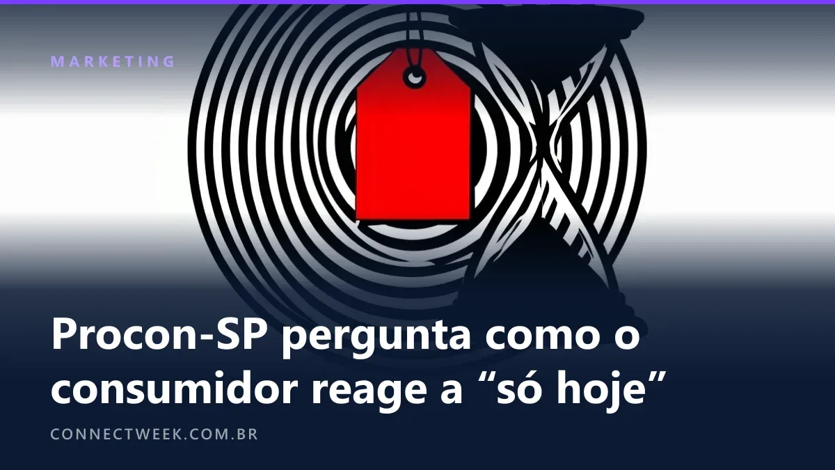 Etiqueta de preço no centro de círculos hipnóticos com ampulheta ao lado