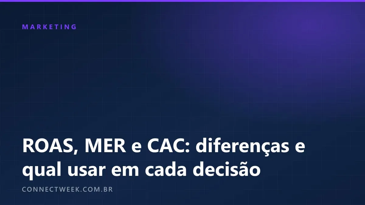 ROAS, MER e CAC: a diferença entre os três e qual usar em cada decisão