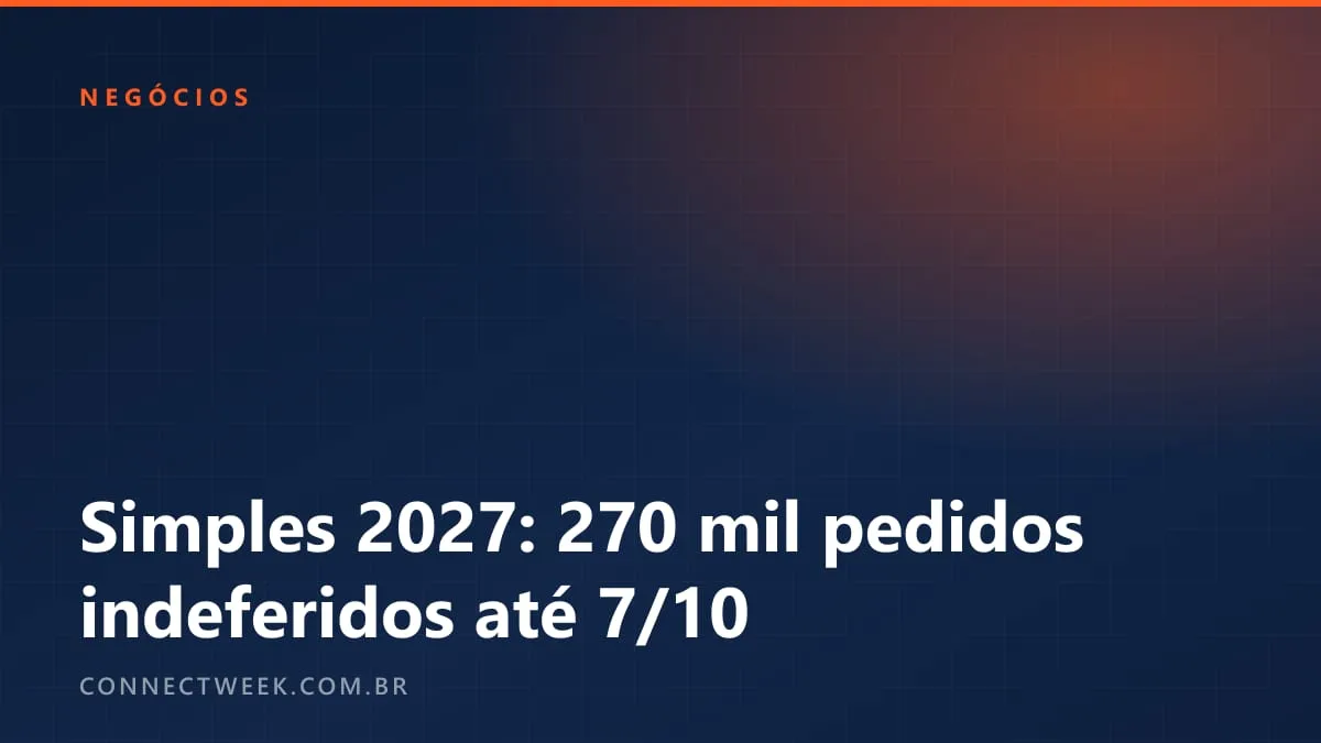 Simples 2027: 270 mil dos 469 mil pedidos de opção estavam indeferidos em 7/10; prazo termina em 15 de outubro