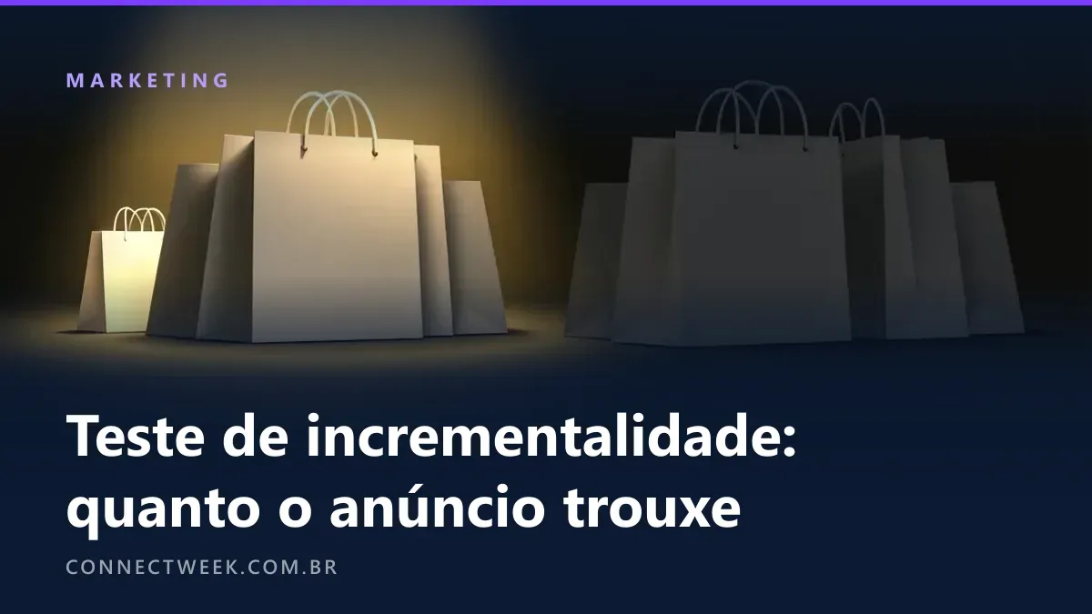 Dois grupos de sacolas iguais, um iluminado com sacolas a mais