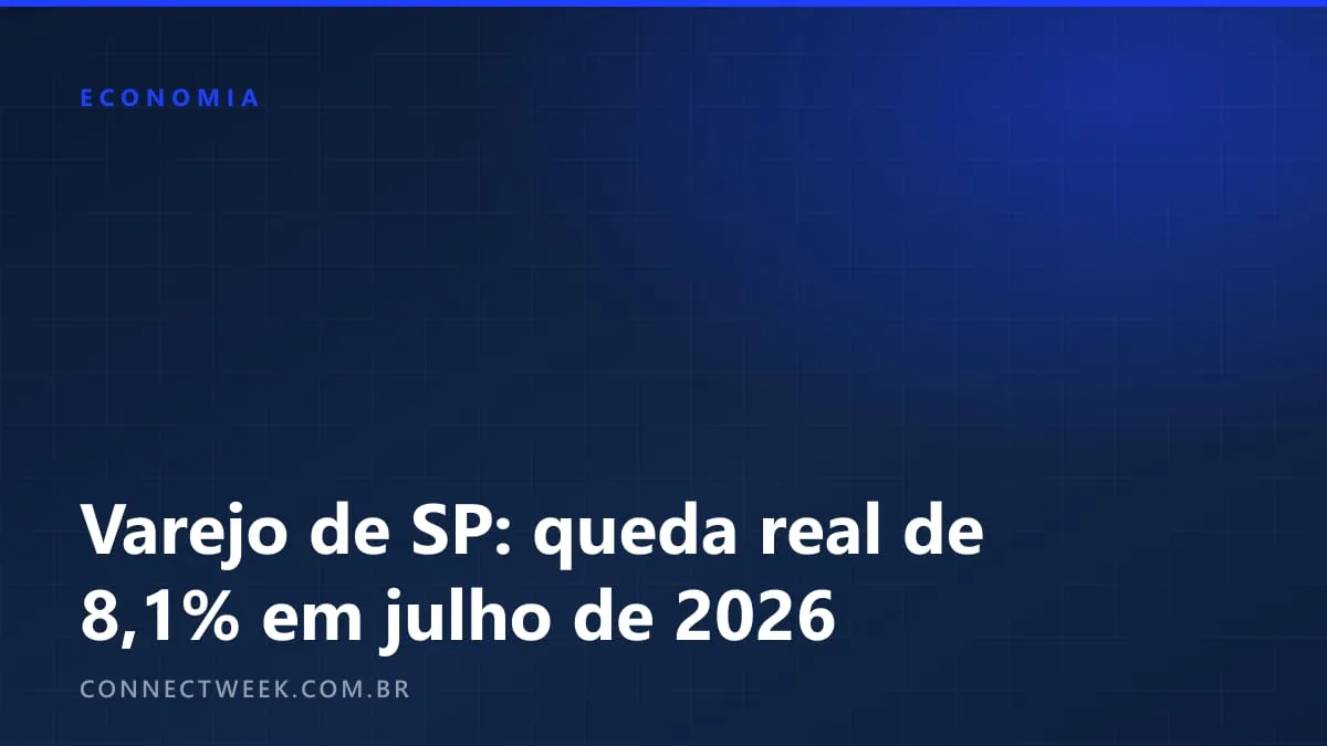 Varejo de São Paulo fatura 8,1% menos em julho de 2026, descontada a inflação; eletrônicos caem 35,6%