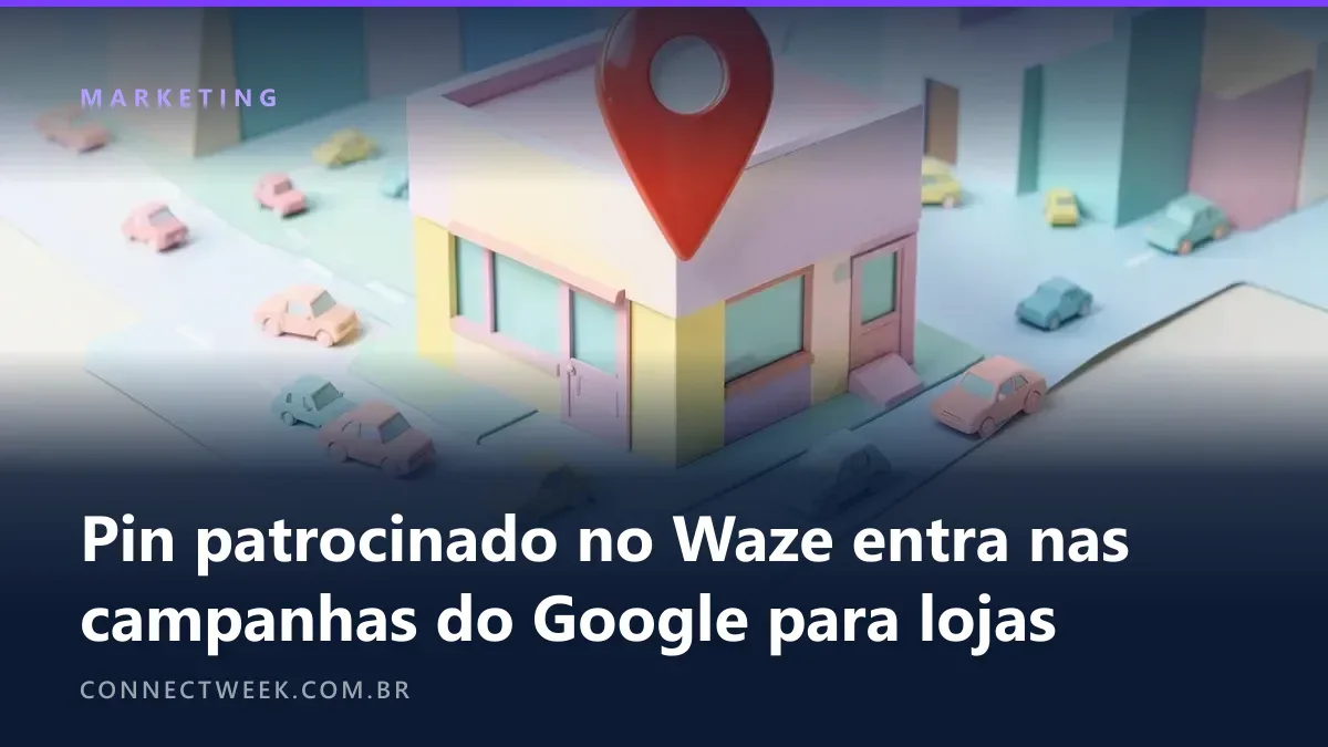 Mapa de ruas em papel com um grande pino sobre uma loja de esquina