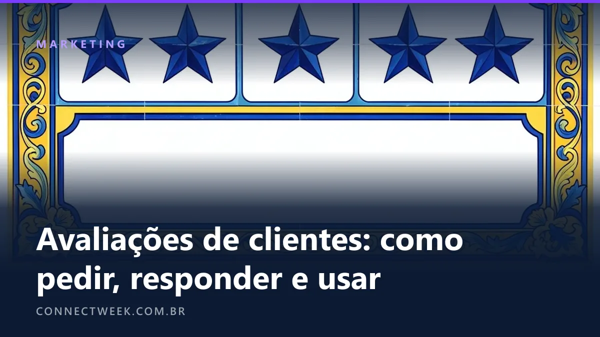 Painel de azulejo com cinco ladrilhos de estrela em fila e, abaixo, um ladrilho largo com um balão de fala em branco
