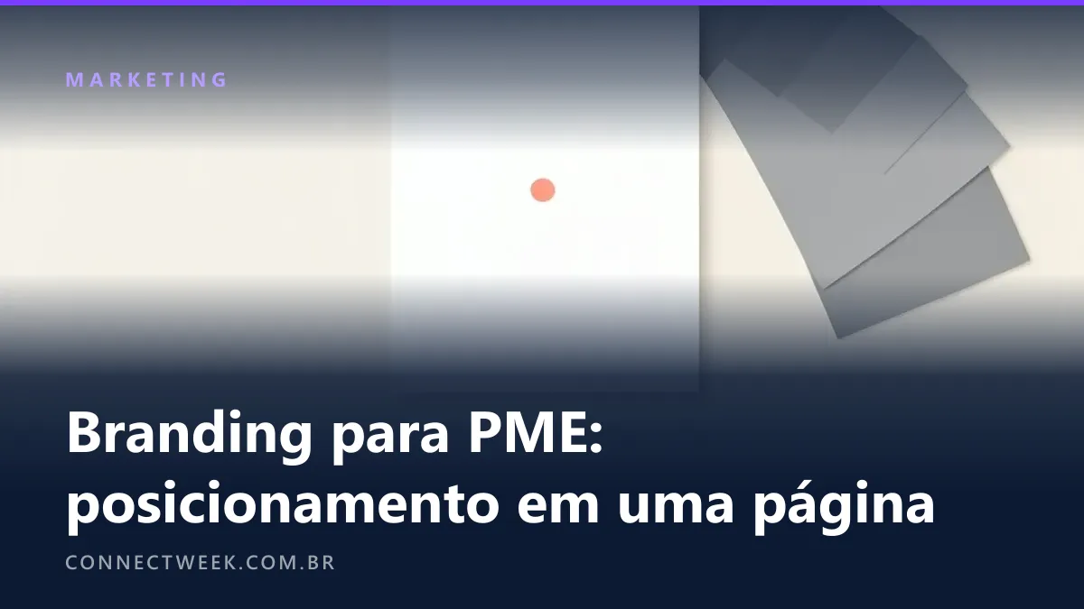 Composição minimalista com uma folha em branco no centro, um ponto coral sobre ela e um leque de amostras de cor afastado
