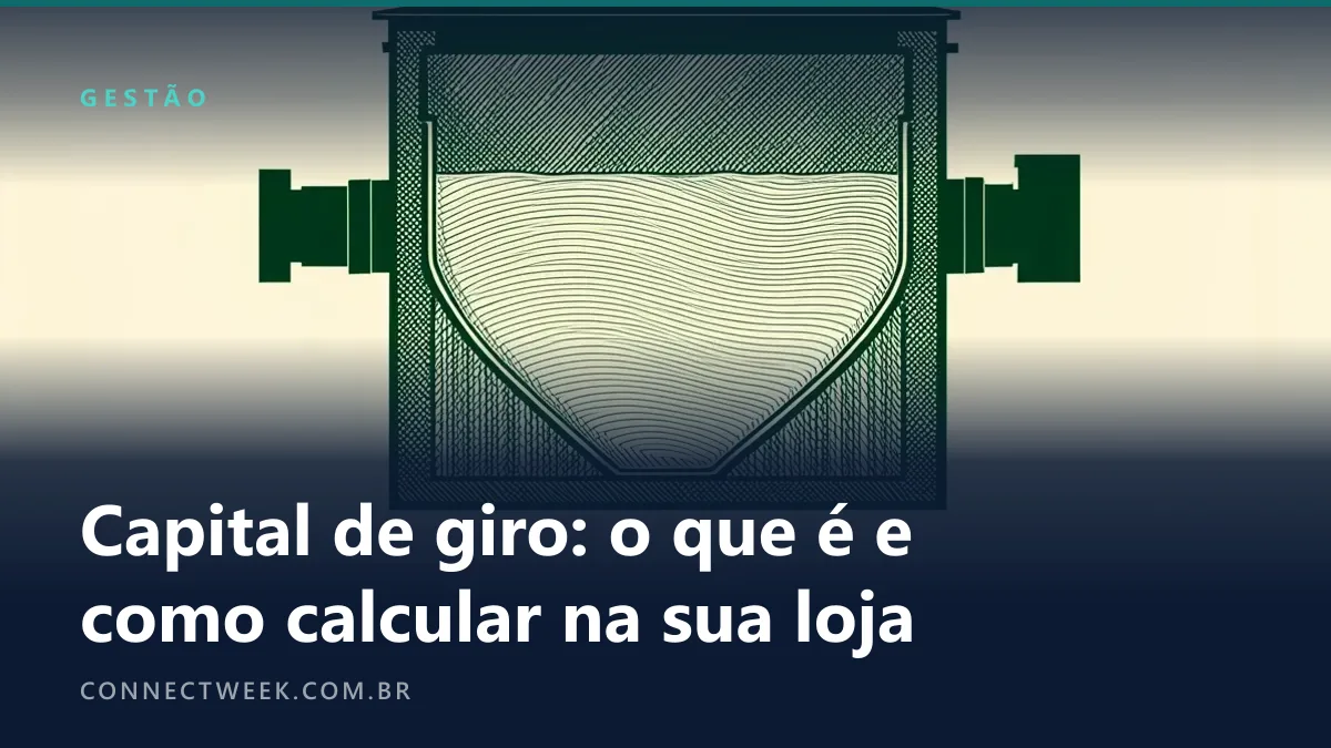 Corte técnico de um reservatório pela metade, com um cano de saída mais largo de um lado e um de entrada mais fino do outro