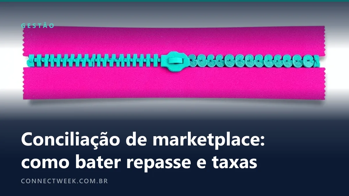 Risografia em rosa e verde-azulado de um zíper cujos dentes são recibos de um lado e moedas do outro, com um dente faltando