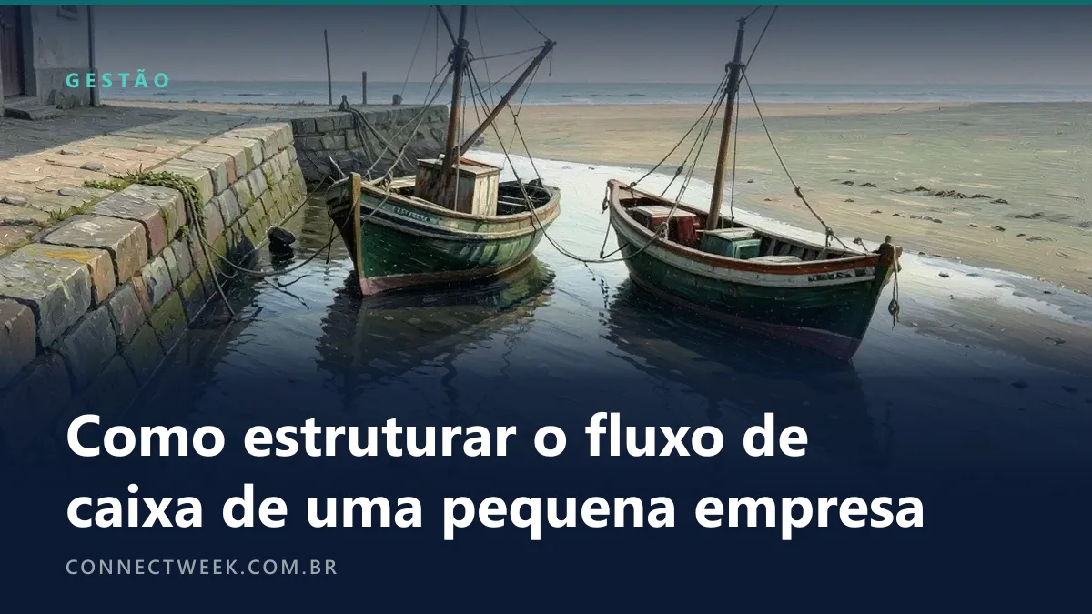 Pintura de dois barcos de pesca pousados na areia molhada de um porto na maré baixa