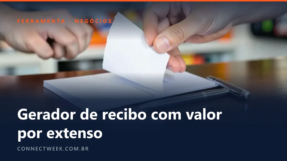 Mão destacando uma folha em branco de um bloco de recibos sobre o balcão, caneta ao lado